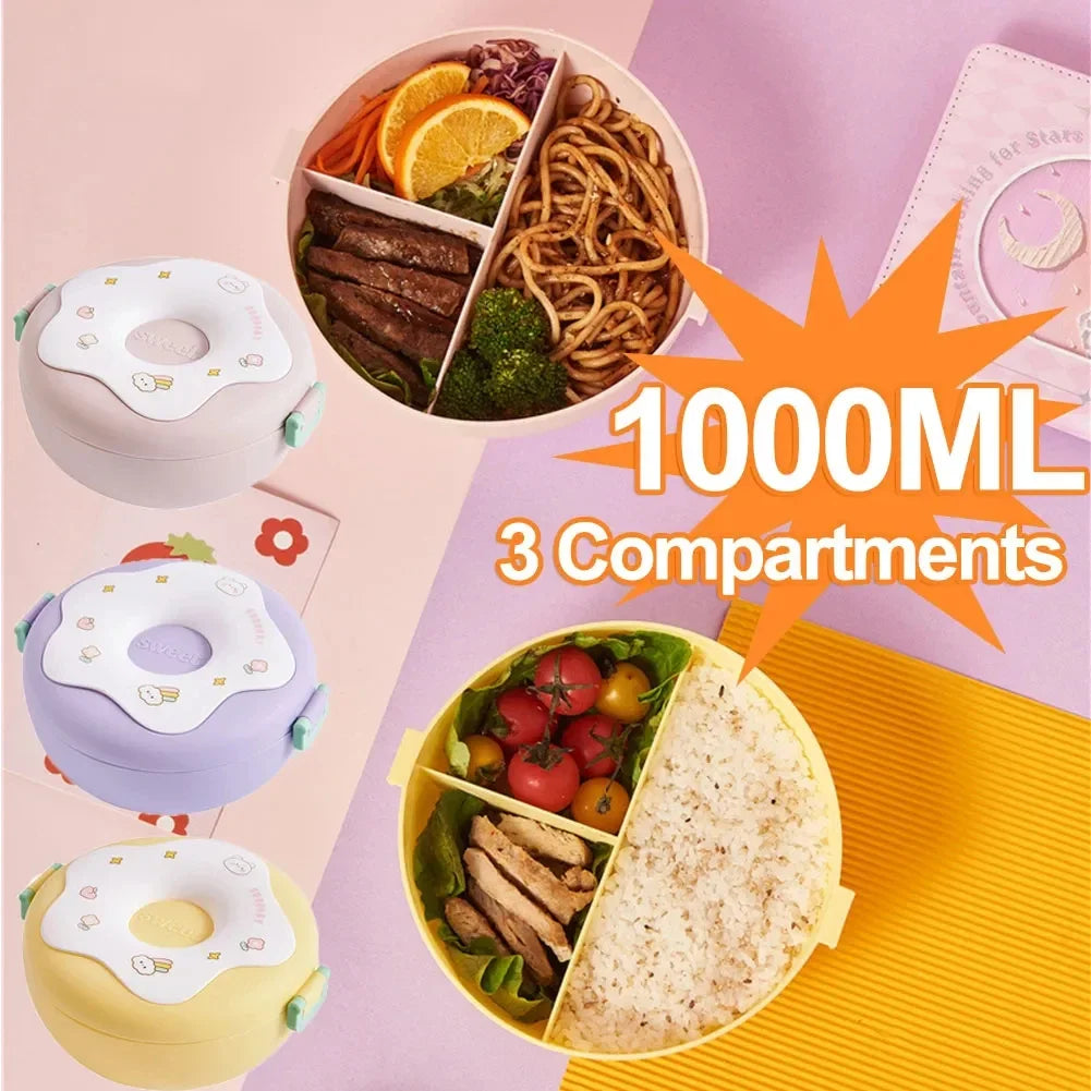 Bento Lunch Box for Kids Kawaii Cartoon Students Sandwich Snack Food Box Fruit Container Portable Picnic Fresh Box