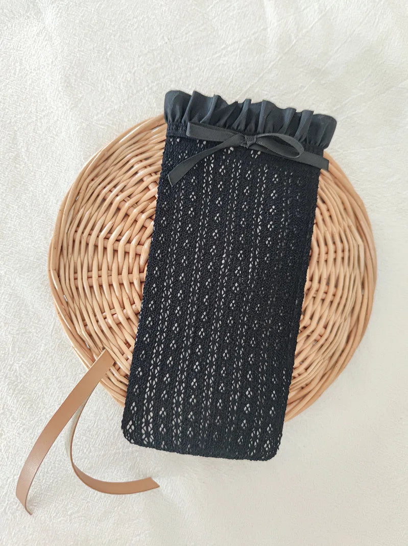 Retro Women Stockings Ruffle Long Socks Lolita Style Lace Knee High Sock Sweet Girls Cute Bow Thigh High Stocking