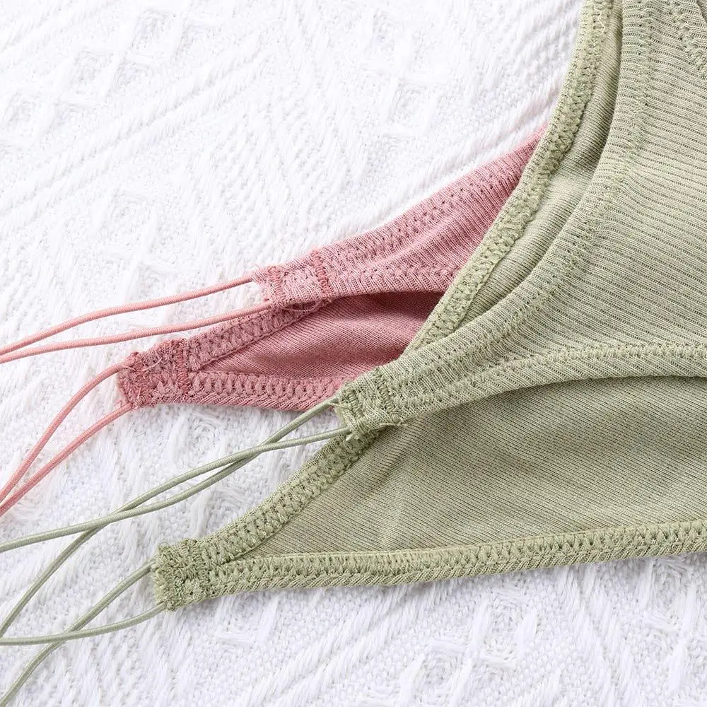 Thin Strappy Low Rise Cotton Thongs G Strings Underwear Panties