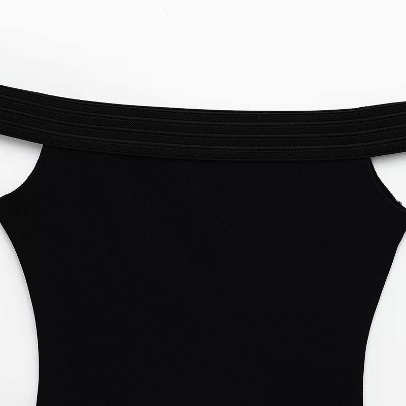 Women Black Bodysuit Off Shoulder Slimming Sexy Tops Elegant Spandex Corset Bodycon Bodys Sleeveless Thong Bodysuit