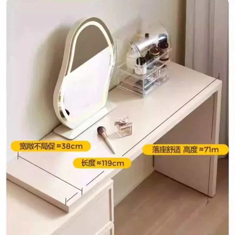 Pink Bedroom Dresser with Makeup Organizer, Comfortable Bedside Cabinet with Drawer for Clothes, Stylish Mirror Stand Furniture