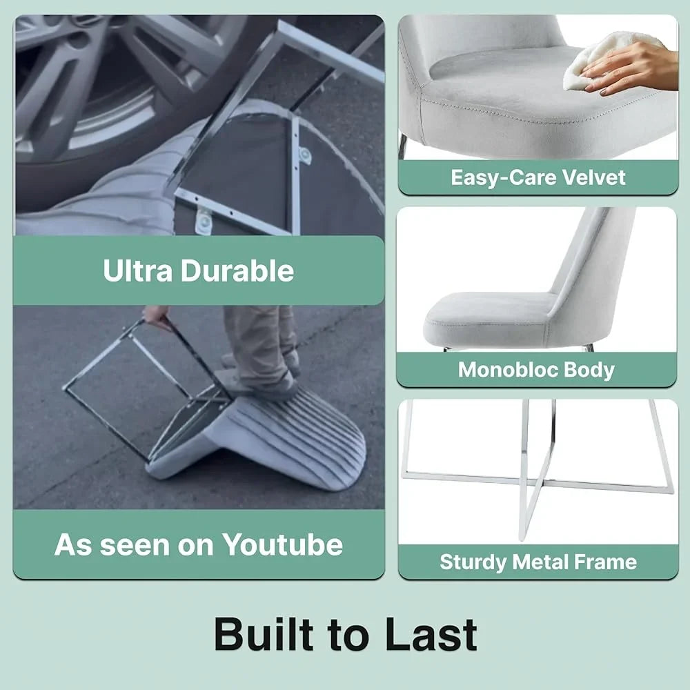 Modern Velvet Dining Chairs Set of 4 Pink Comfy Cushioned Seat with Sturdy Metal Legs Ideal Dining Living Room Kitchen