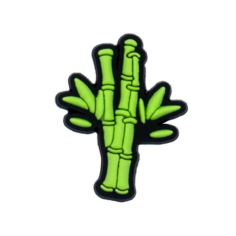 Plants Clog Charms Sunflower Mushroom Shoe Decoration Accessories Rosa Flower Shoe Charms Bamboo clips Jeans shoe buckle 1PCS