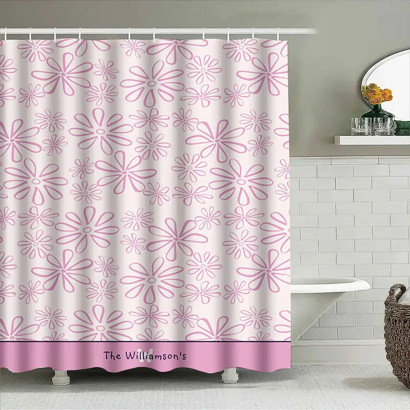 Pink Flower Shower Curtain
