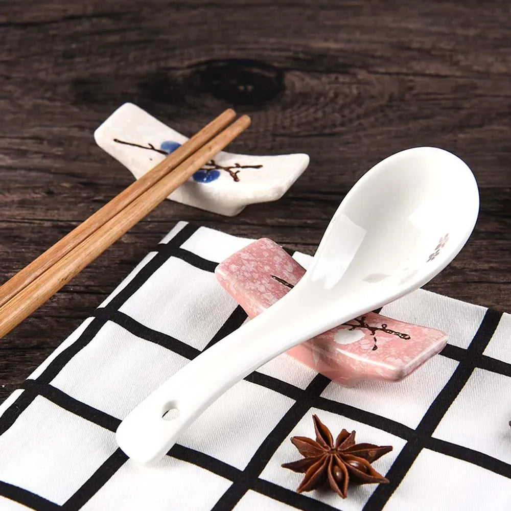 Japanese Plum Blossom Ceramic Chopstick Holder Creative Kitchen Supplies Household Chopstick Holder Care Gadget