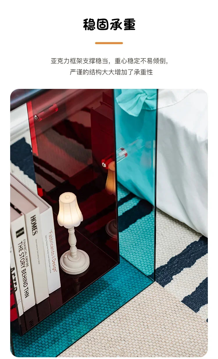 New Style Acrylic Tea Table Small Transparent Modern Storage Side Cabinet