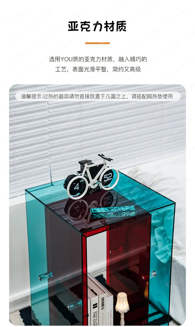New Style Acrylic Tea Table Small Transparent Modern Storage Side Cabinet