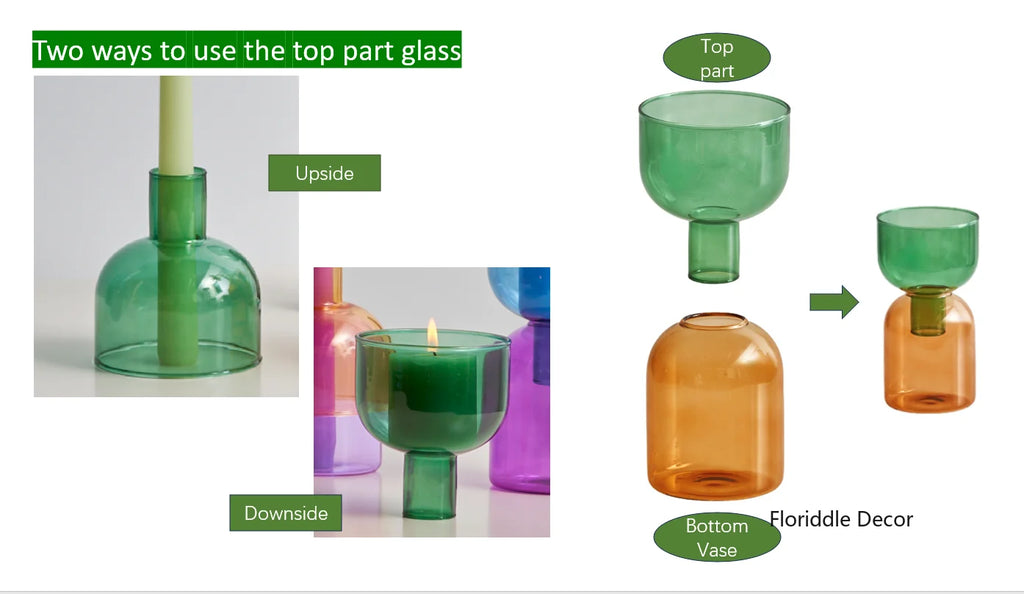 Set Mini Vases Terrarium Hydroponic Plant Pot Glass Vase