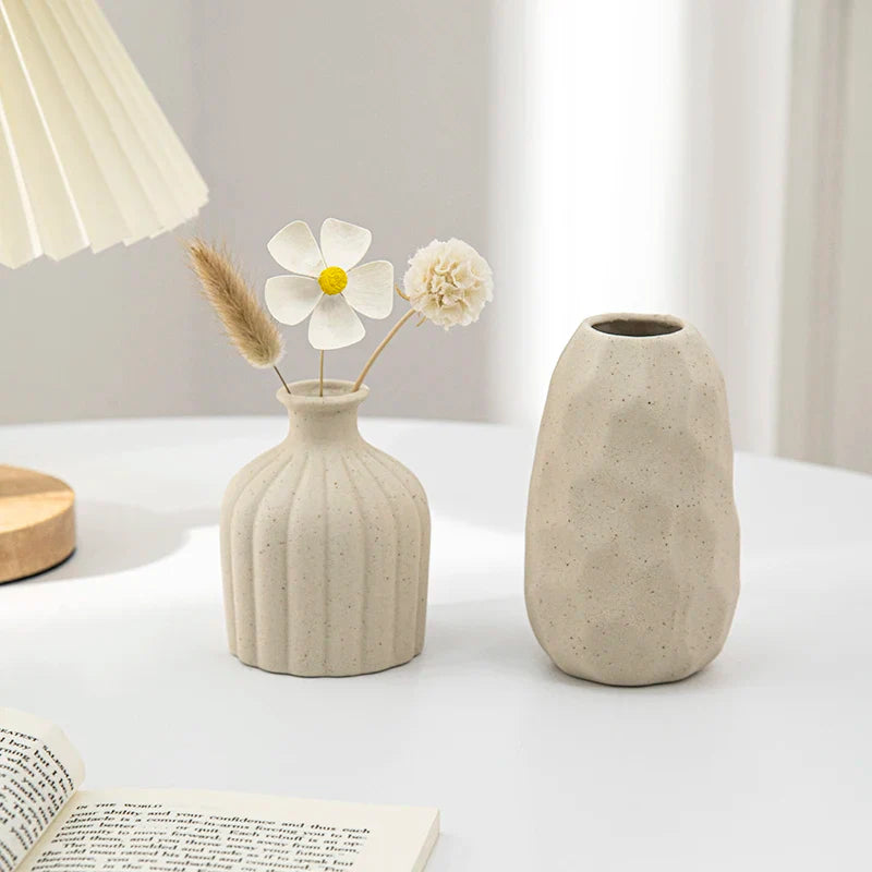 Ceramic Vase White Flower Pot Nordic Decorative Vase Dry Flower Vases for Home