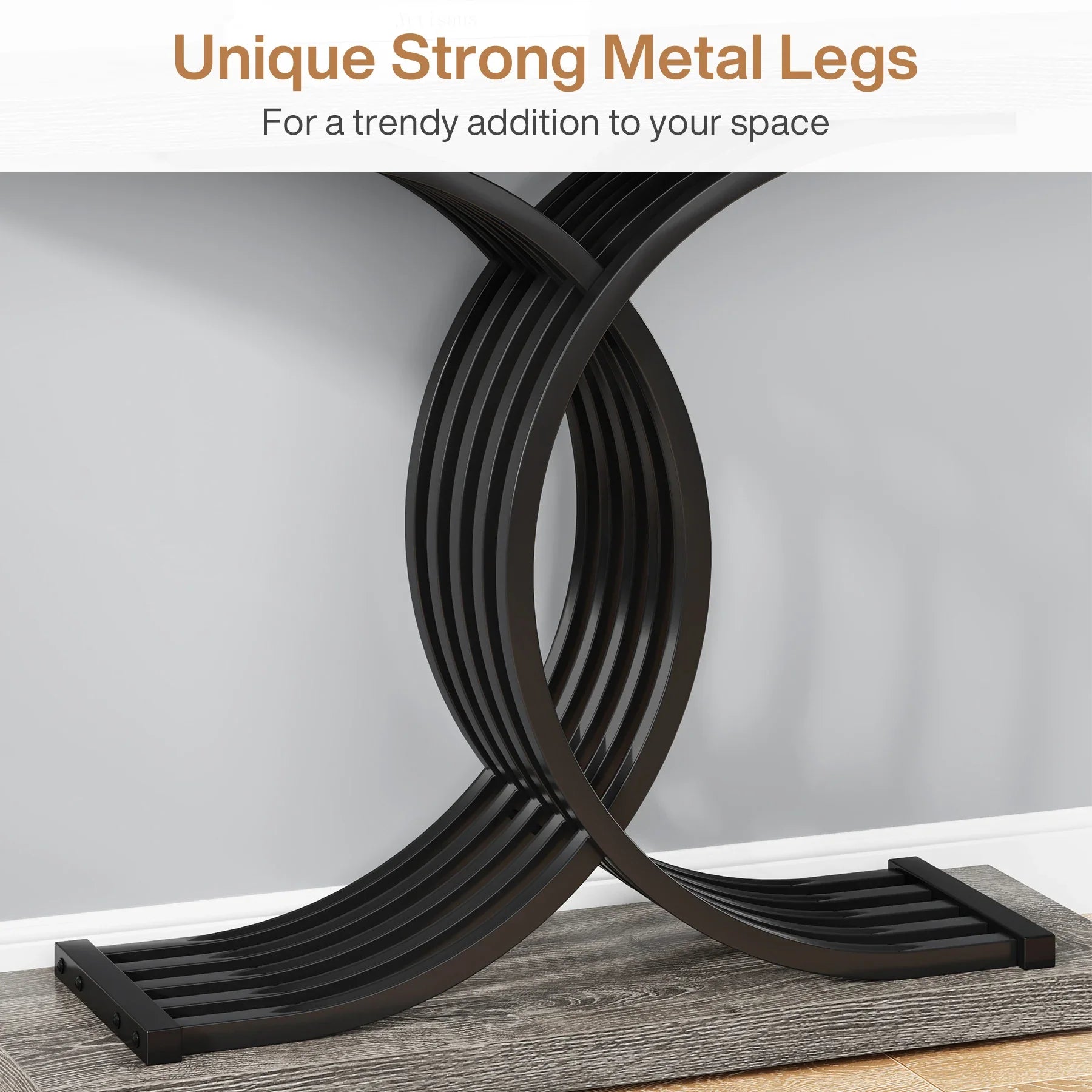 Tribesigns Gold Entryway Table, Modern 39-Inch Console Faux Marble Narrow Wood Sofa with Geometric Metal Legs