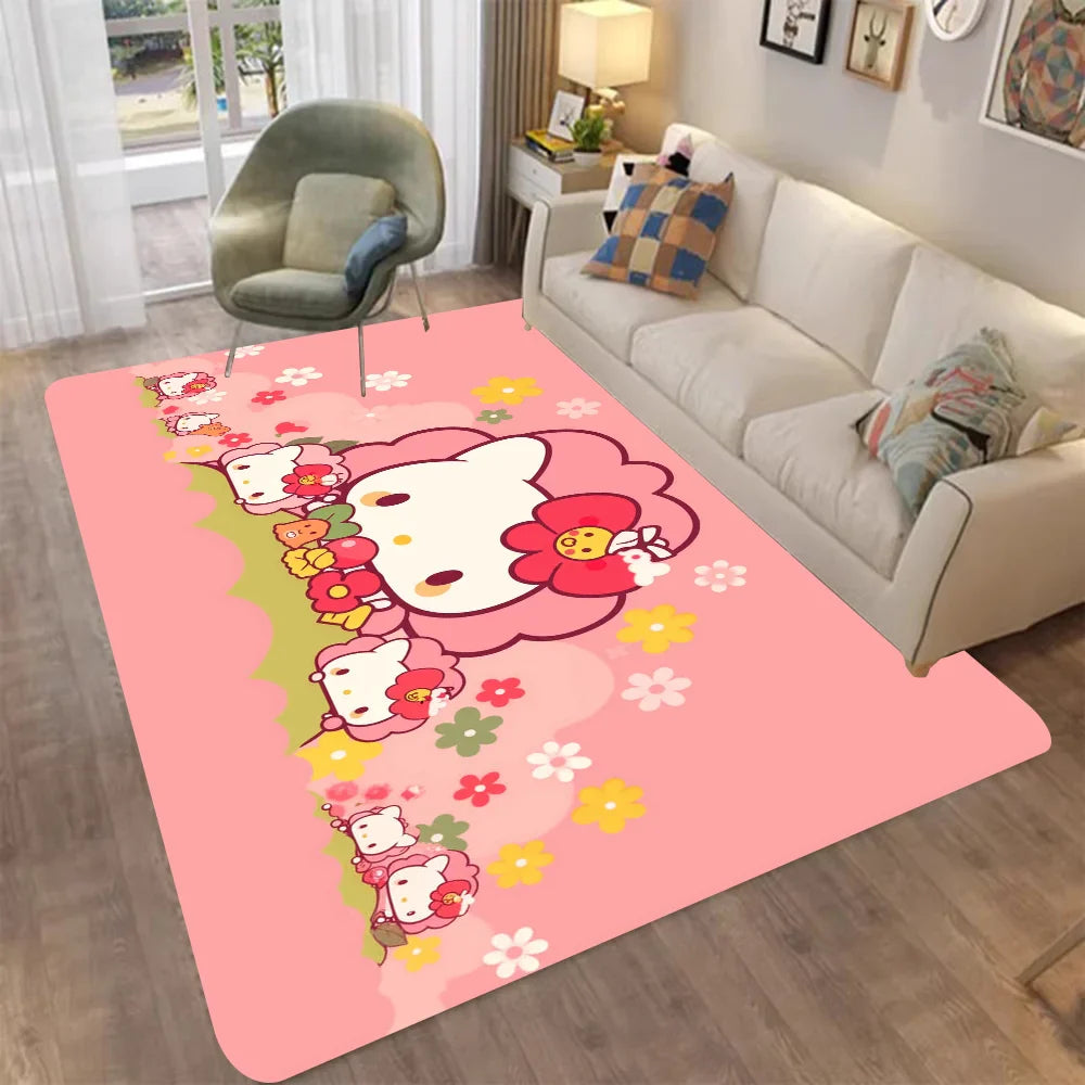 Hello Kitty Floor Style Soft Bedroom Floor Mat Rectangle Anti-slip Home Soft Front Door Indoor Outdoor Mat