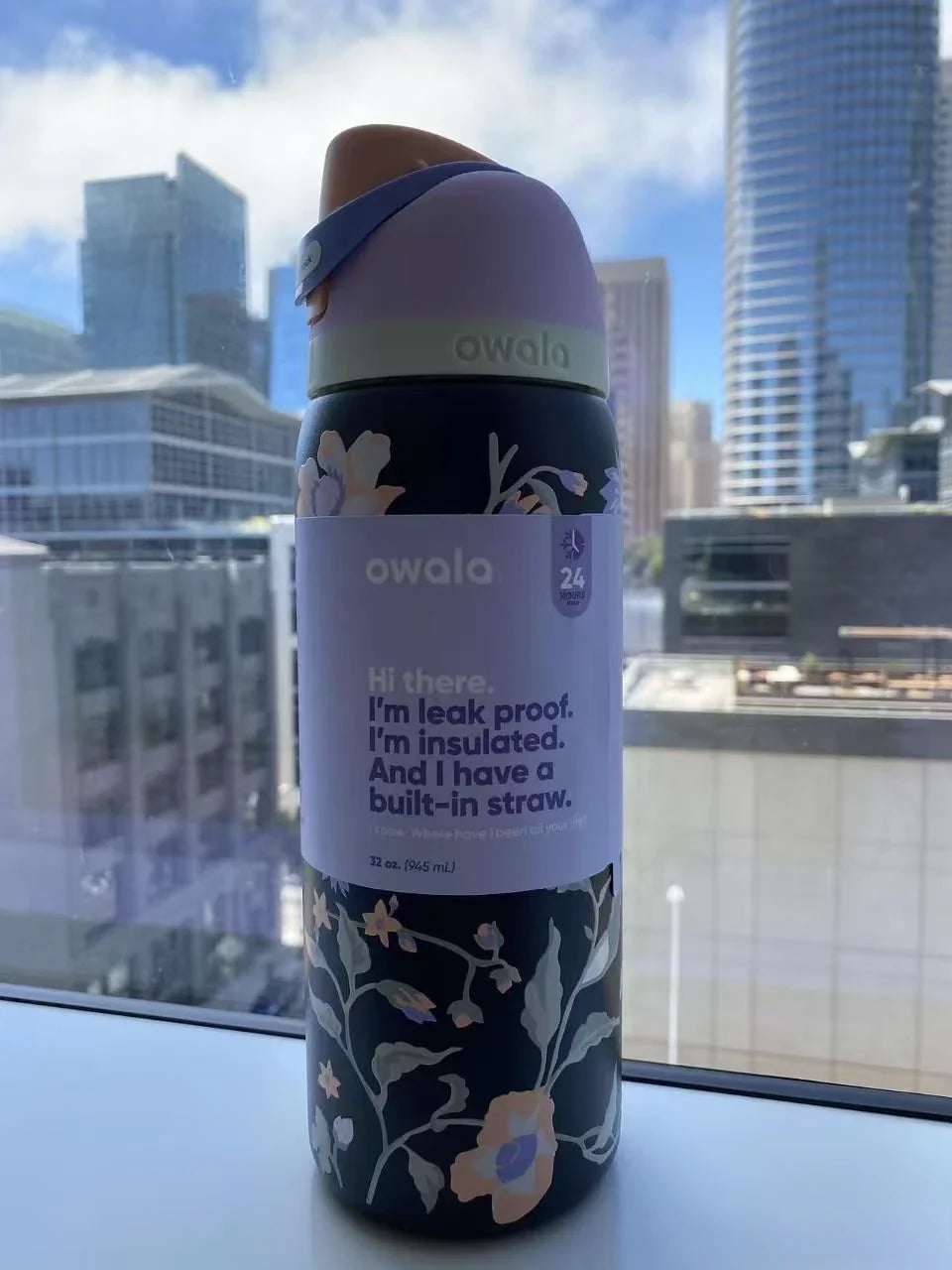 Insulated Stainless Steel  Cup Water Bottle with Straw, BPA-Free Sports Water Bottle, Great for Travel 32 Oz