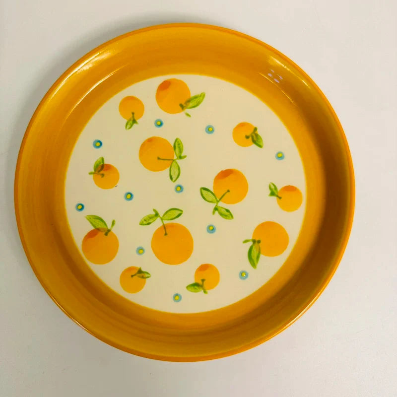 Ceramic Plate Korean Style Household Round Porcelain Dinnerware