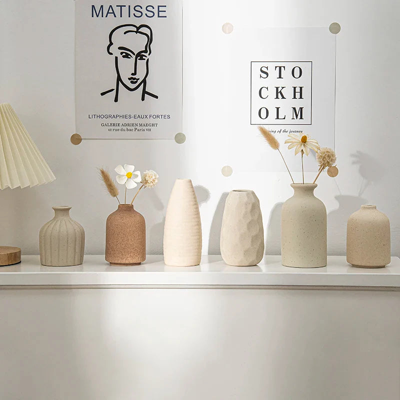 Ceramic Vase White Flower Pot Nordic Decorative Vase Dry Flower Vases for Home