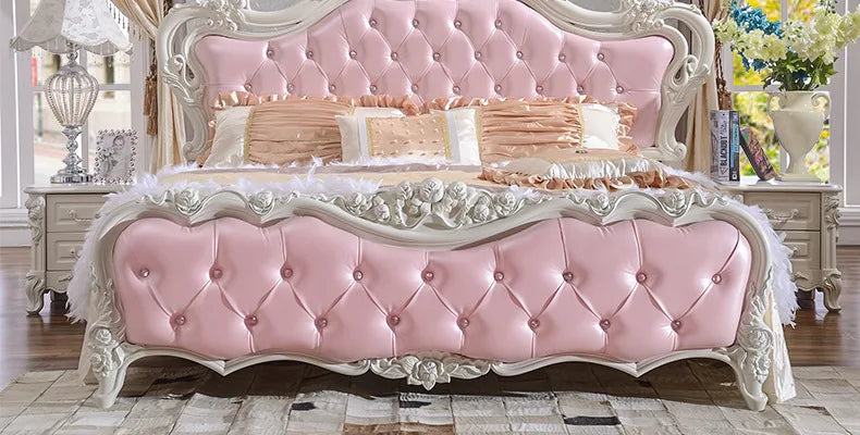 Pink Bedroom Suite Sets Home Luxury Bedroom Furniture -  European Lit Princess Bed