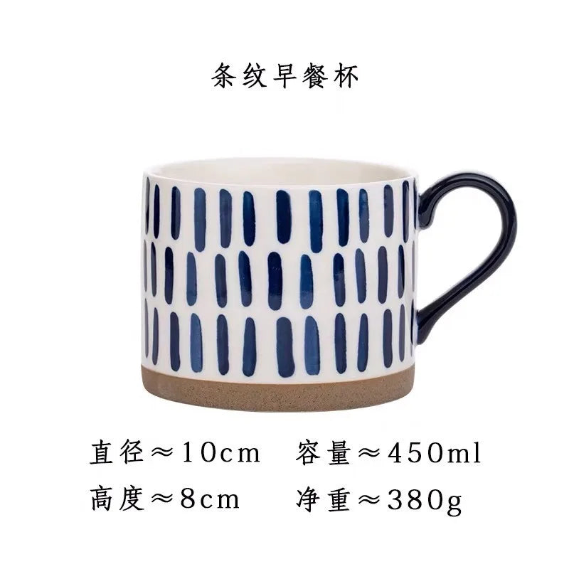 Japanese Coarse Color Ceramic Water Cup Hand Painted Teacup Coffee Underglaze Mug