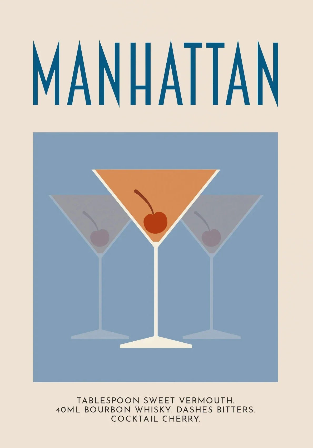 Retro Cocktail Alcohol Drink Poster Aperol Spritz Espresso Martini Canvas Printing Wall Art Vintage Bar Recipe Kitchen Decor