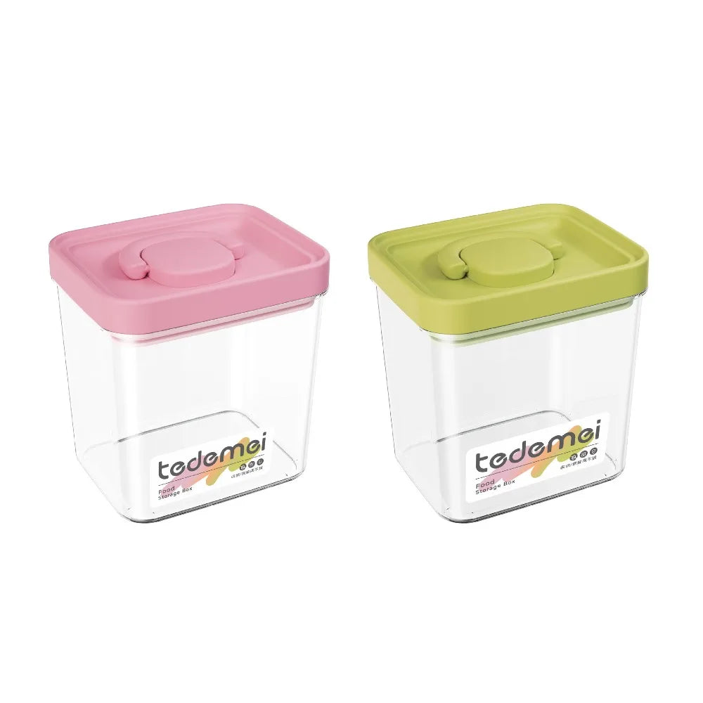 New With Lids Food Storage Box Large Capacity Moisture-proof Stackable with Handle Sealed Storage Pots Kitchen