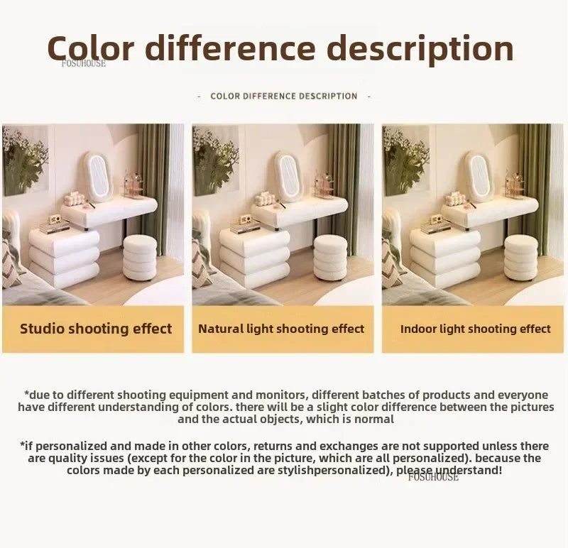 Multifunction Girls Vanity Table Corner Placement Mobile Luxury Dressers Set