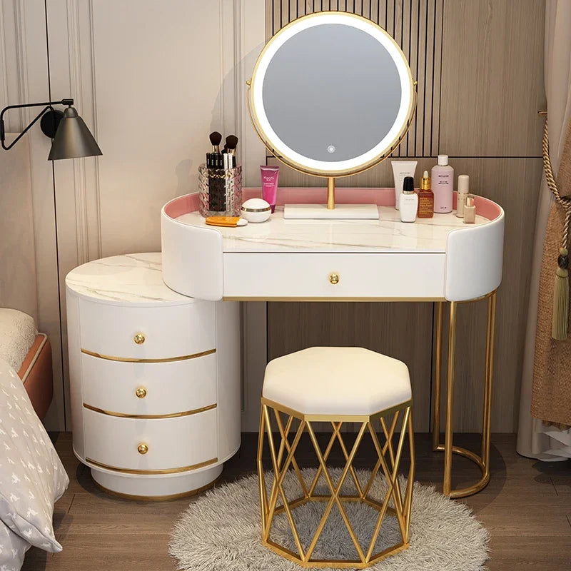 Vanity Table Women Luxury European Big Stool Study Dressing Table Organizer Home Furniture