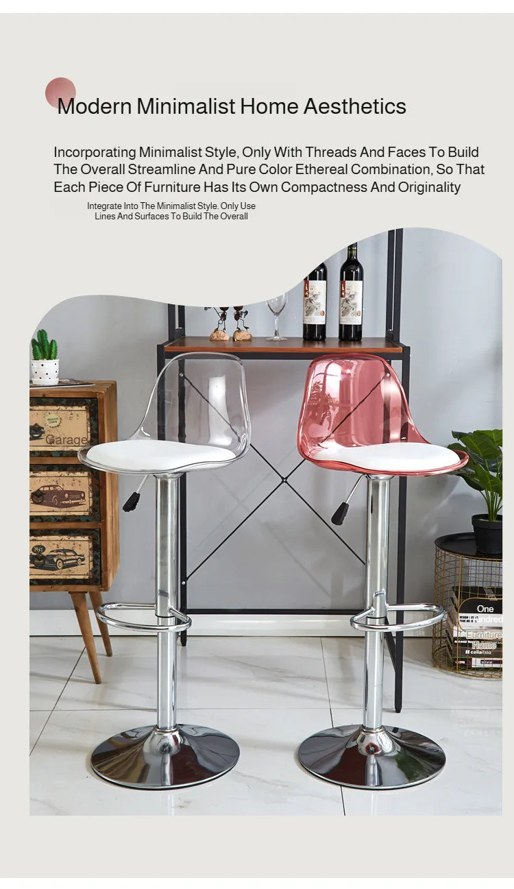 Home Dining Chair Front Desk Footstool Adjustable Lift Backrest Chair with High Stool