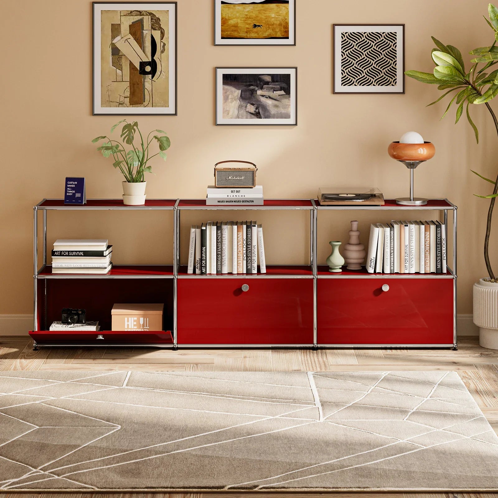 Storage Cabinet Module Furniture Haller Storage Shelf Sideboard Living Room Furniture Bed Side TableNight Stand Cabinet Home Use