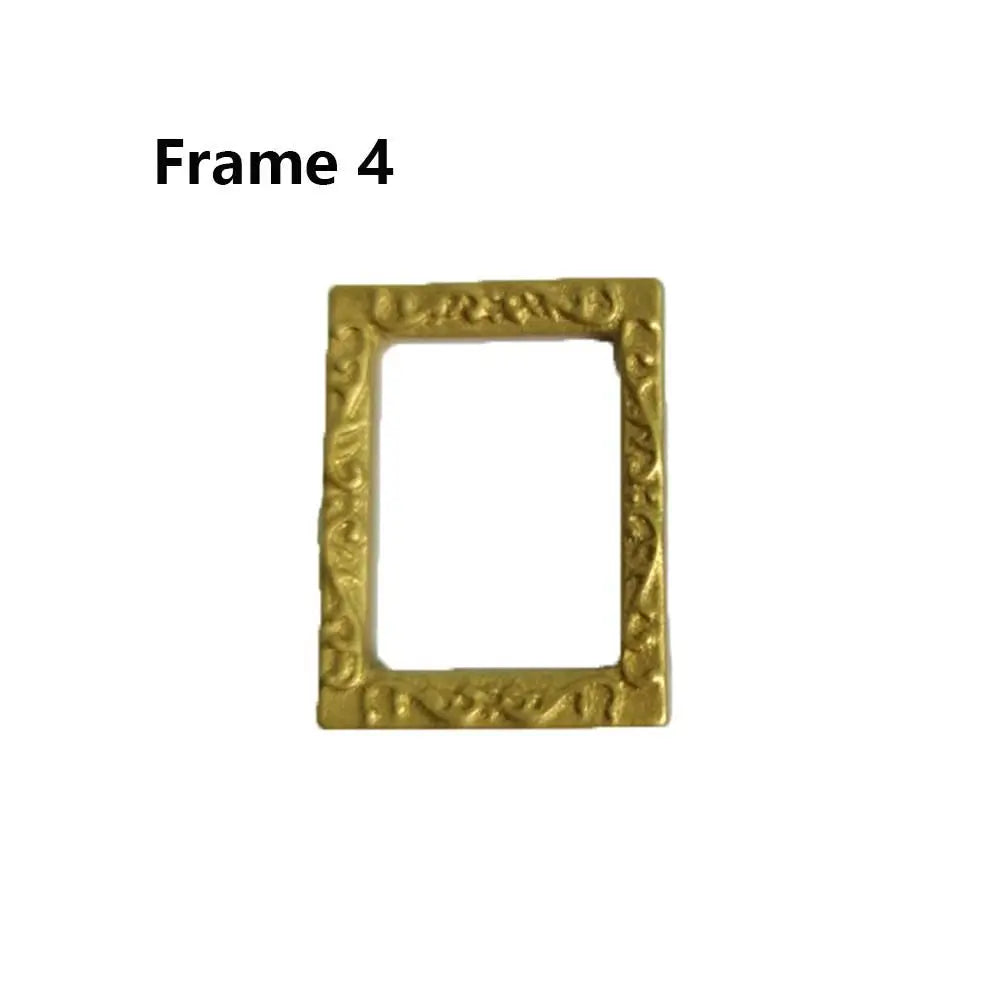 Mini Resin Wall Picture Vintage Framed Photos Miniature Oil Painting Accessories