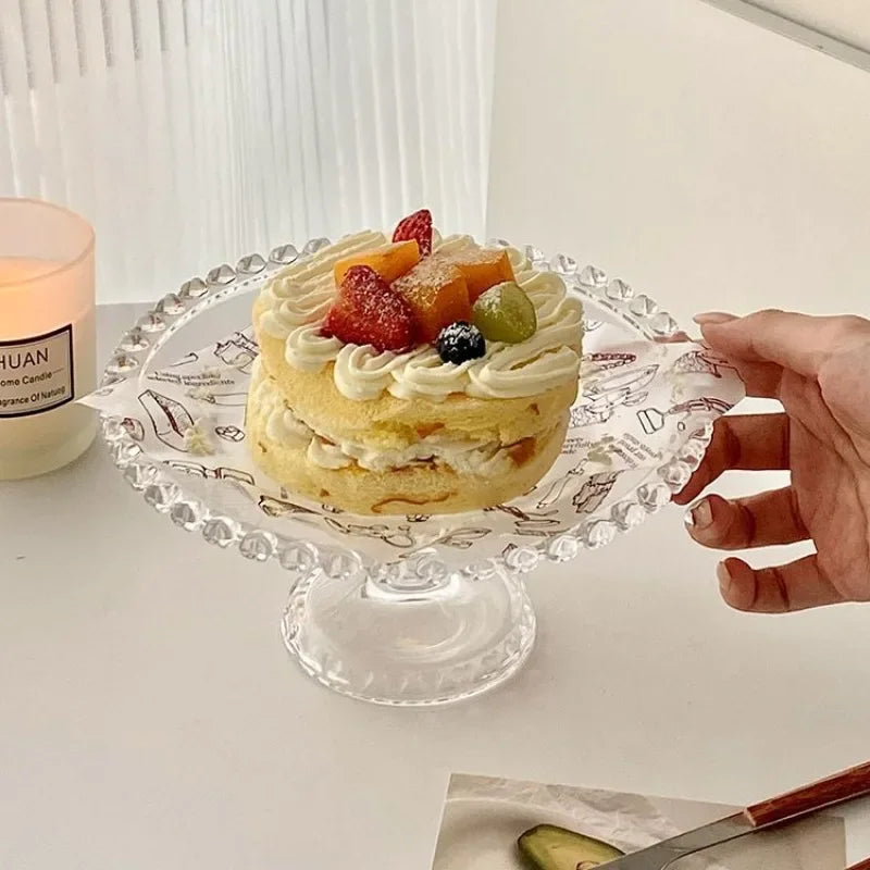 Clear Glass Cake Plate