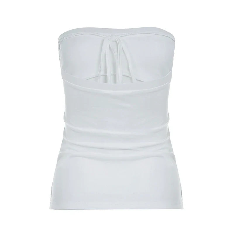 Women Straps Tops Backless Bow Lace Up Slim Flower Prints Fashion Trendy Blouses