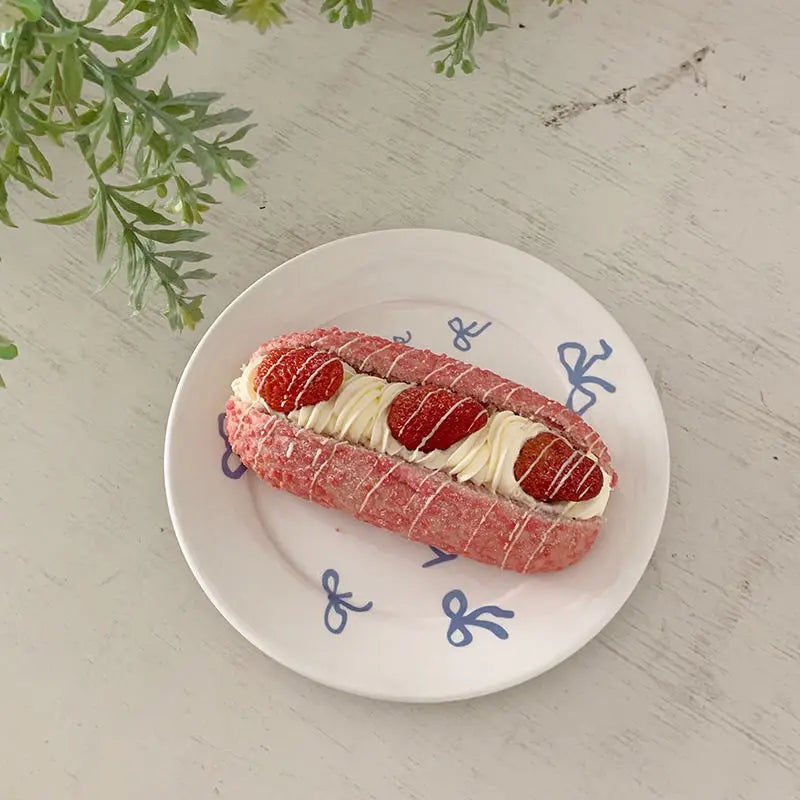 Cute Girl Bow Plate, Ceramic Dessert Plate