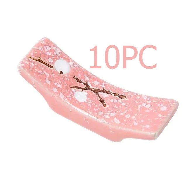 Japanese Plum Blossom Ceramic Chopstick Holder Creative Kitchen Supplies Household Chopstick Holder Care Gadget