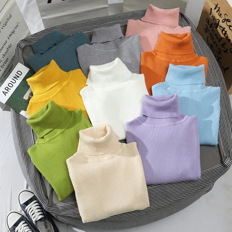 Women Fall Turtleneck Sweater Knitted Soft Pullovers Cashmere Jumpers Basic Soft Sweaters For Women Autumn Winter