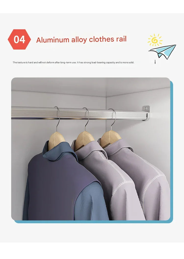 Two Door Wardrobe Clothing Organizer Korean Style Wooden Wardrobe - Heavy Duty