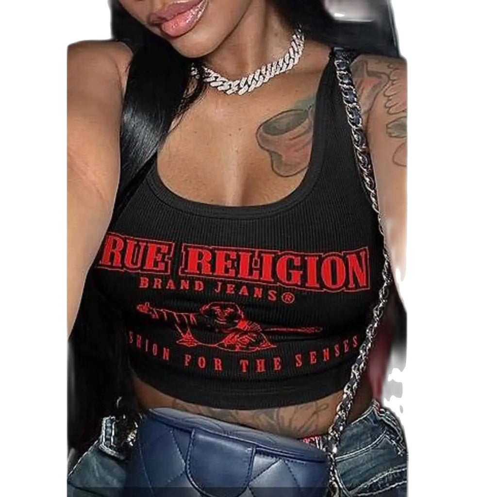 Sexy Graphic T Shirts Fashion Top Printed Sweatshirts Streetswear Summer Clothes Women Y2K Cropped Tank Tops Tees