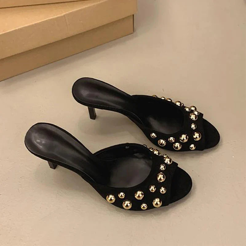 Luxury Brand Wear Elegant Versatile Women's High Heel Sandals Stiletto Slippers