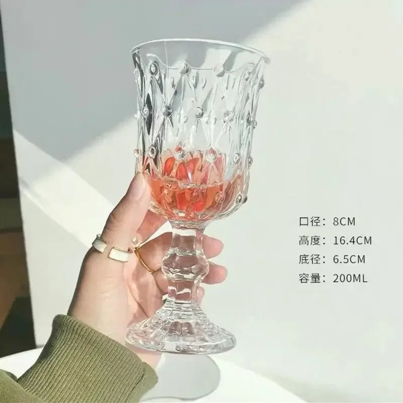 Heat Resistant 10 Styles Goblet Wine Champagne Mug High Color Glass