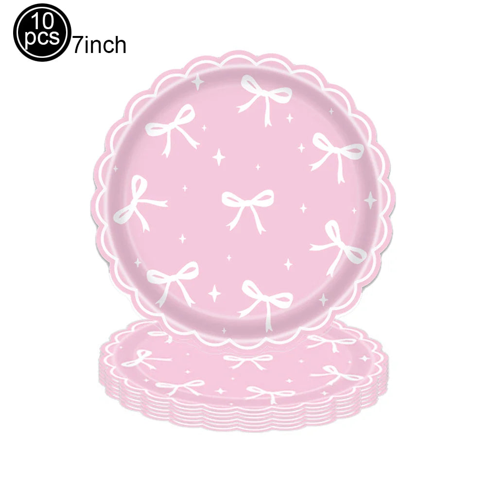 Pink Bow Paper Baking Cups Cupcake Wrappers Bow Cupcake Toppers