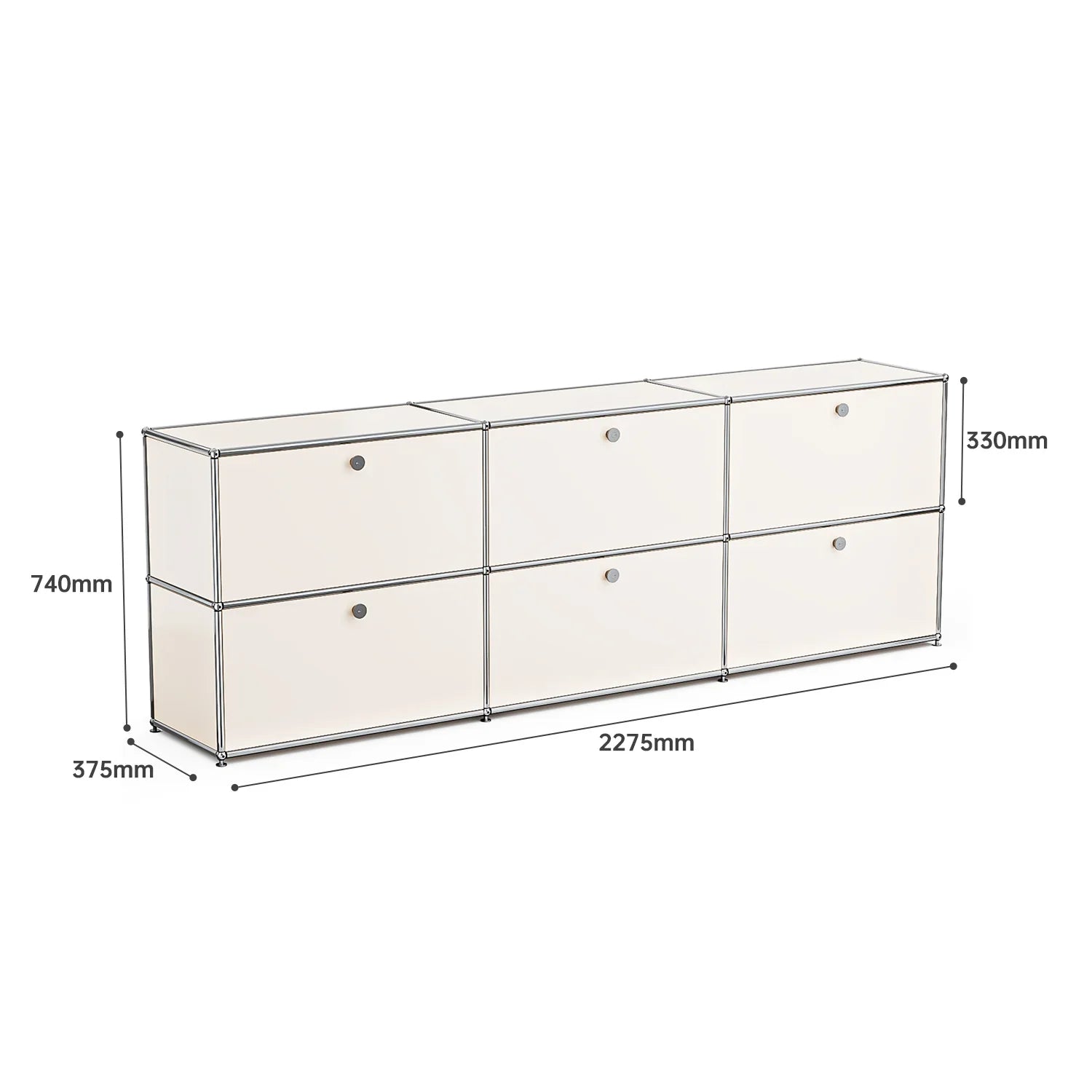 Modular Combination Storage Cabinet Middle Multi-function Haller Stainless Steel Structure with Door Furniture