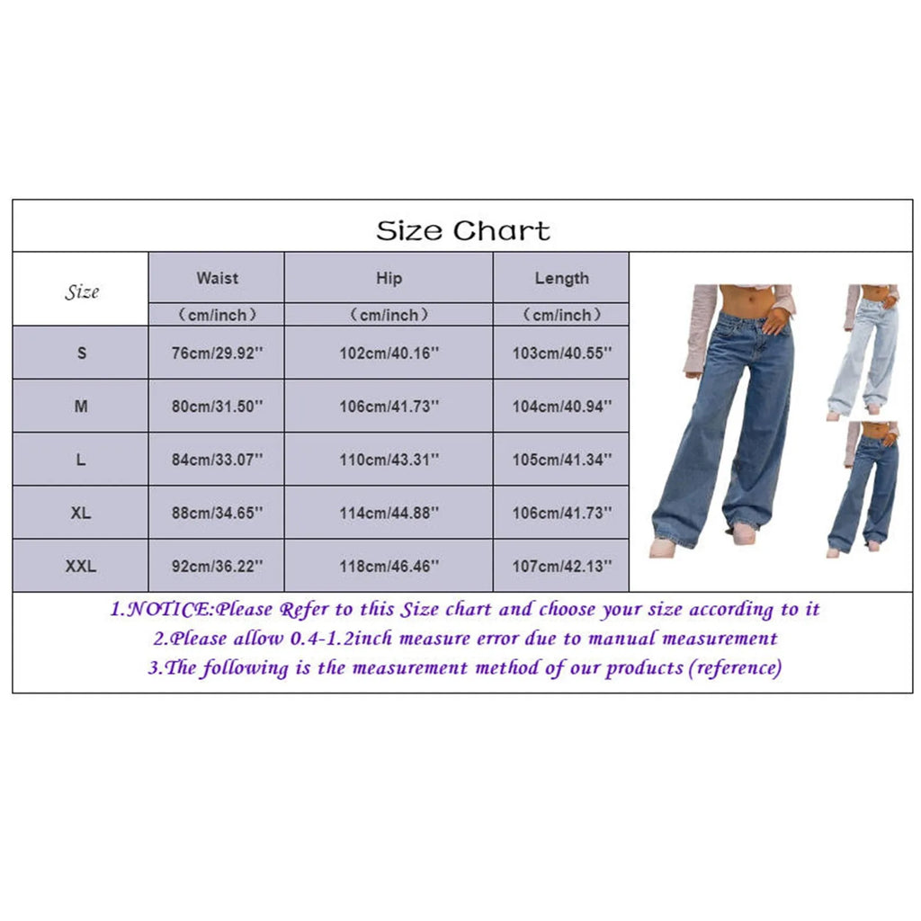 Vintage Straight Leg Denim Trousers Loose Mom Jeans Low Rise Jeans Women High Waist Skinny Denim Pants