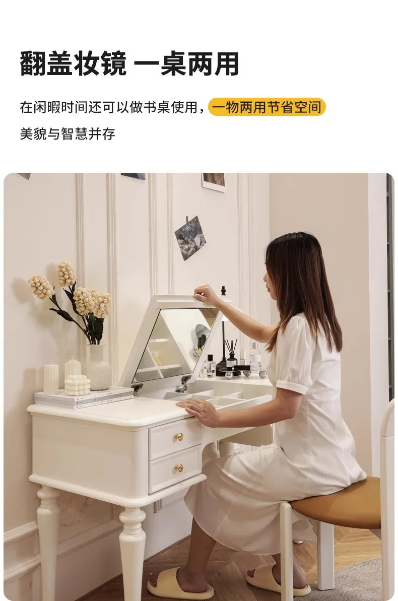 Luxury Modern Organizer Dresser Vanity Mirror Makeup Desk Dressing Table Storage