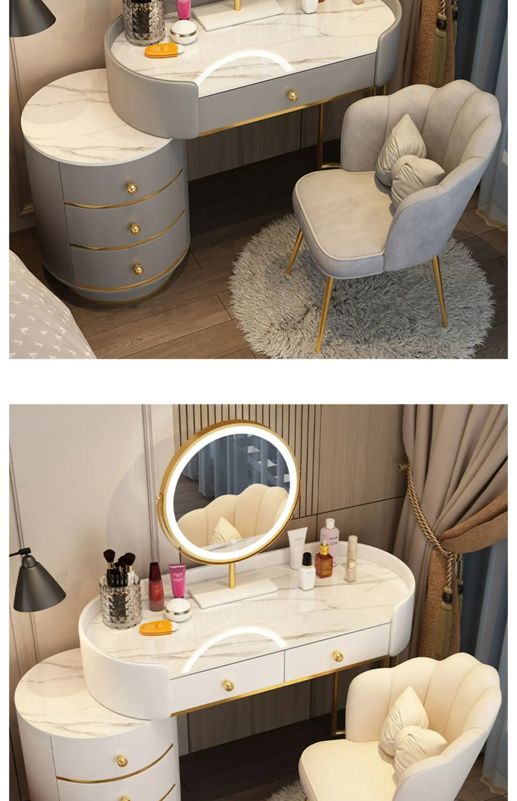 Vanity Table Women Luxury European Big Stool Study Dressing Table Organizer Home Furniture