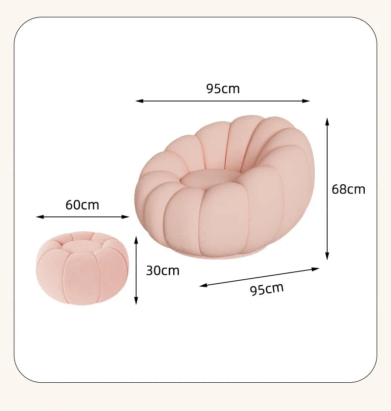 Lamb Fleece Pumpkin Sofa Chair Household Bedroom Lazy Lounge Chair Minimalist Modern Living Room