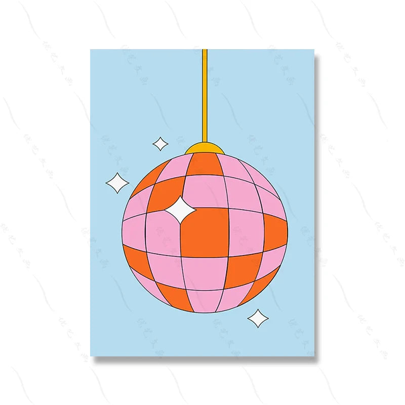 Pink Preppy Poster Print Dopamine Wall Art Pictures Danish Dorm Room Decor Colorful Canvas Painting Trendy Art Murals Decoration