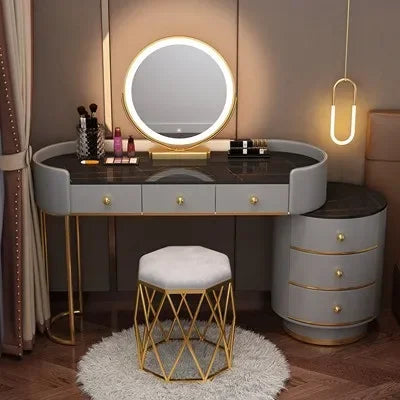 Vanity Table Women Luxury European Big Stool Study Dressing Table Organizer Home Furniture