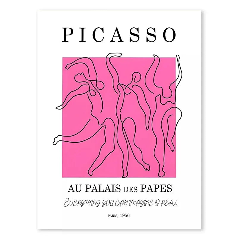 Matisse Bauhaus Angel Number Picasso Flower Wall Art Pink Tiger Poster Picture Modern Living Room Interior Decor