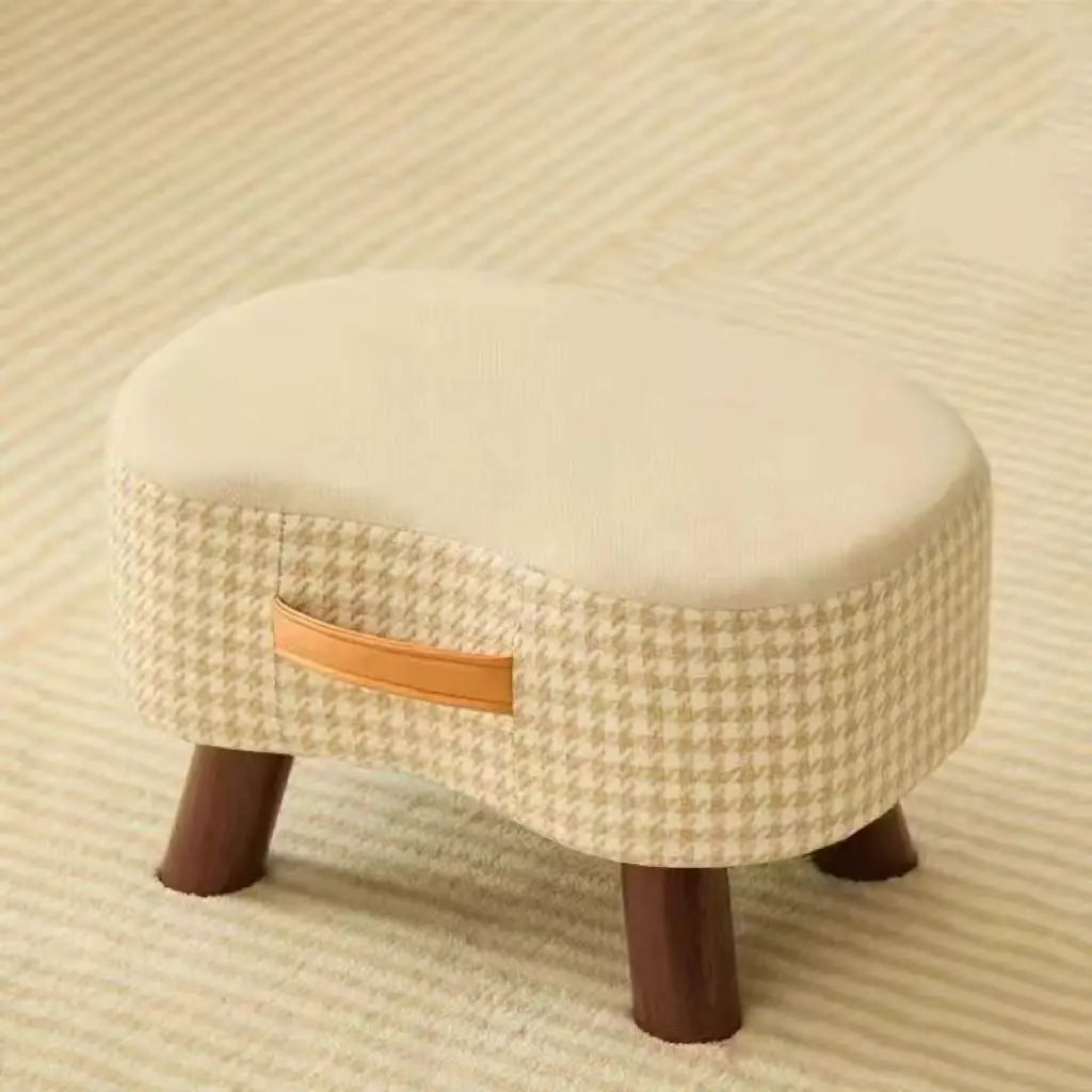 Curved Footstool with Handle Convenient To MoveSofa Small Stool