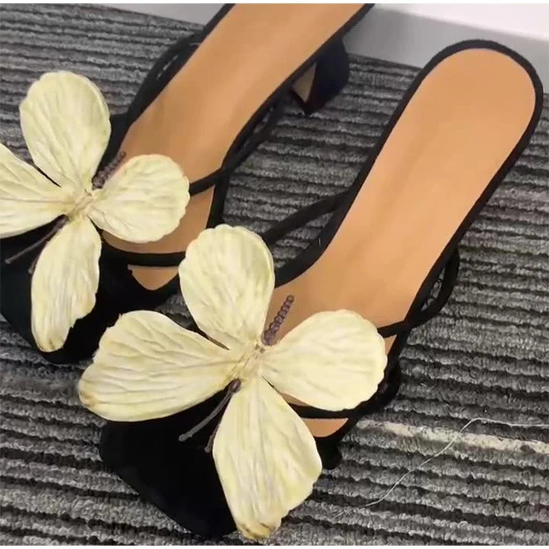 Butterfly High Heels Summer Brand New Light Luxury Fairy Elegant Comfortable Versatile Sandals