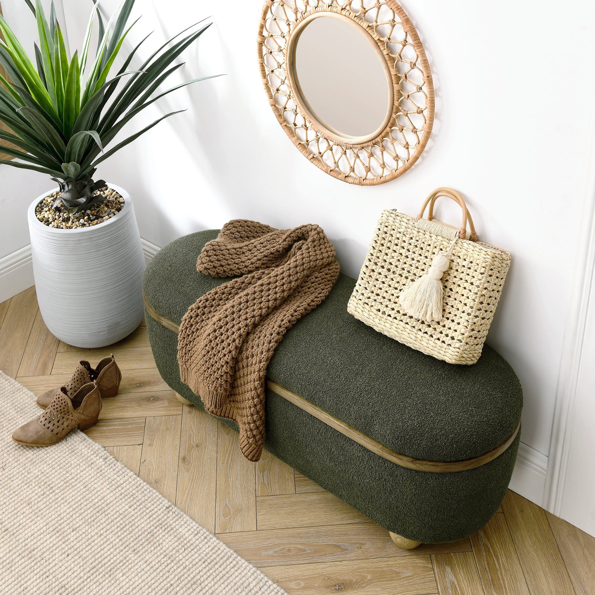 Storage Ottoman Bench, Bedroom Bench with Hidden Storage, Footrest Stool for Living Room Furniture, Entryway