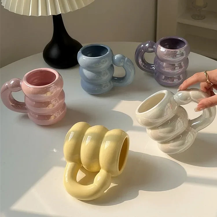 Ceramic Chubby Cute Cloud Mugs Kitchen Drinkware