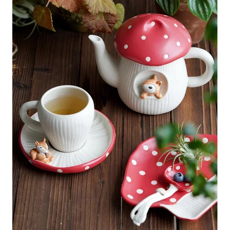 Cute Creative Ceramic Mushroom Shape Kitchenware